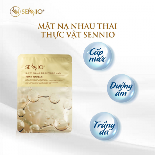 Mặt nạ Sennio ( mặt nạ nhau thai thực vật Sennio) – Sennio Super Aqua & Brightening Mask của thương hiệu mỹ phẩm Sennio