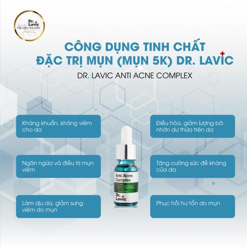 Serum Trị Mụn 5K Dr.Lavic – Dr.Lavic Anti Acne Complex giúp kháng khuẩn, kháng viêm, ngăn ngừa và điều trị mụn