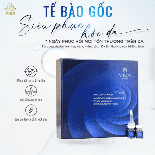 Chúng tôi tự hào là nhà phân phối độc quyền sản phẩm Bộ Phục Hồi Peptide Đông Xanh MIGA - Tế Bào Gốc MIGA - Blue Copper Peptide MIGA